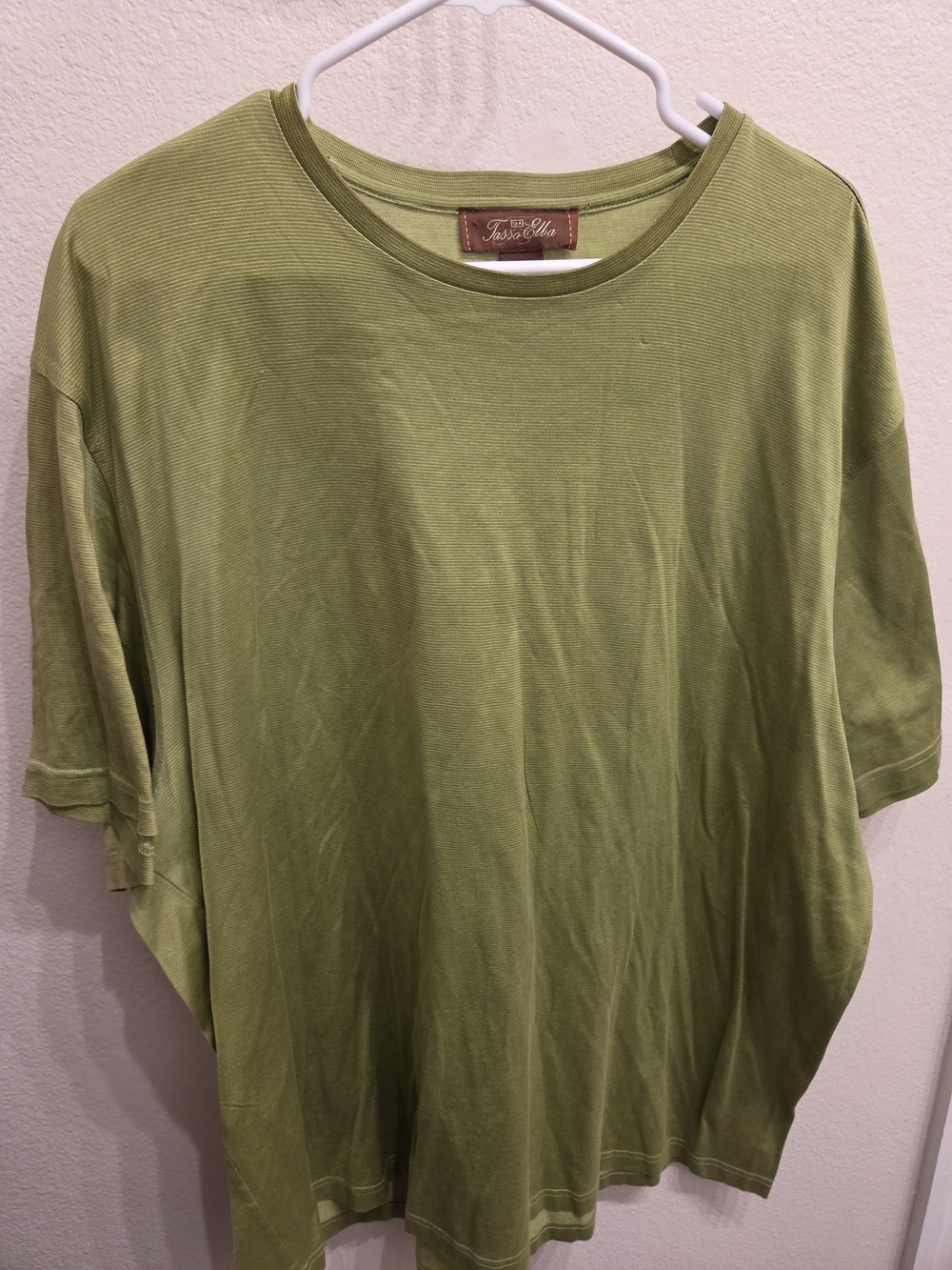 Tasso Elba Men's Light Olive Green Short-Sleeve Tee